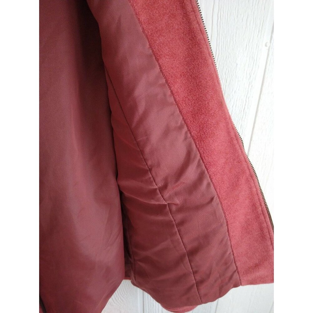LL Bean Women's Lined Winter Warmer Jacket Salmon Pink Wool Blend Sz Medium M - Picture 7 of 8